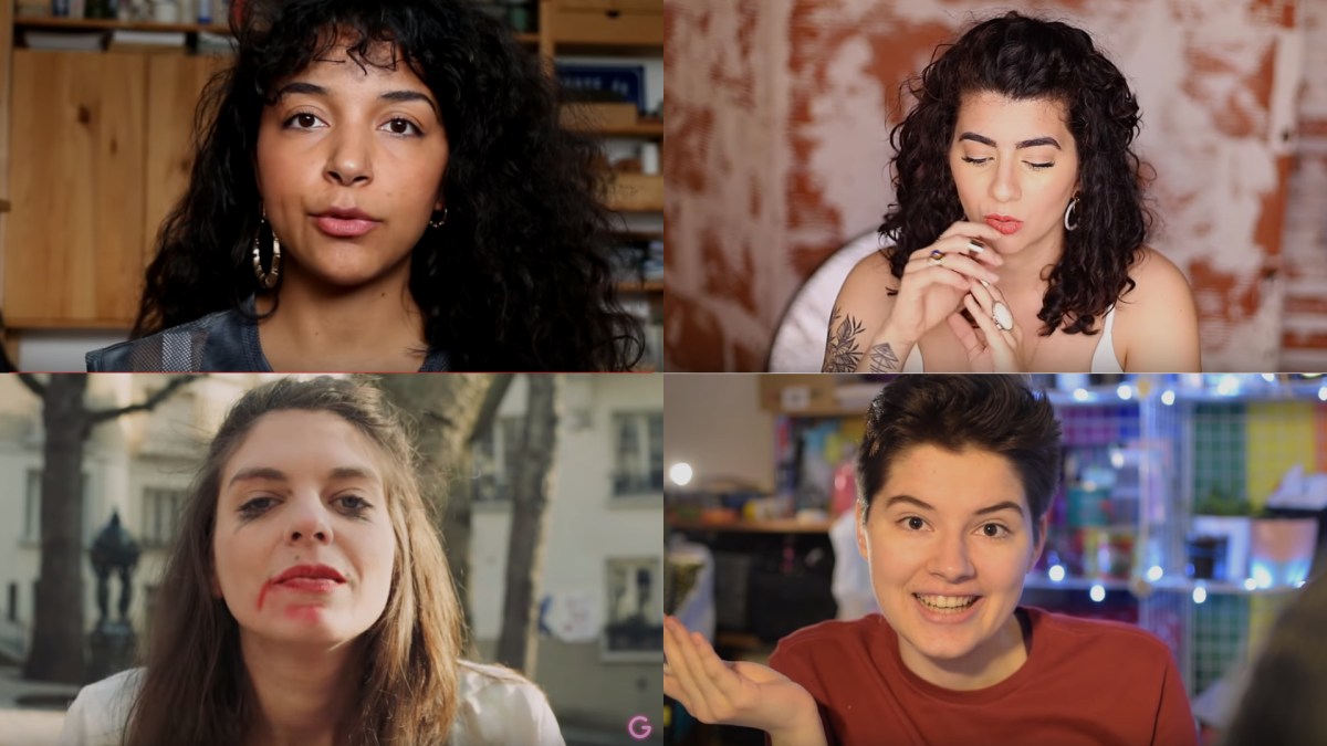 Images extraites des chaînes de A.I.M, La petite Gaby, Glamouze et Vivre Avec. // Source : Captures d'écran YouTube / montage Numerama
