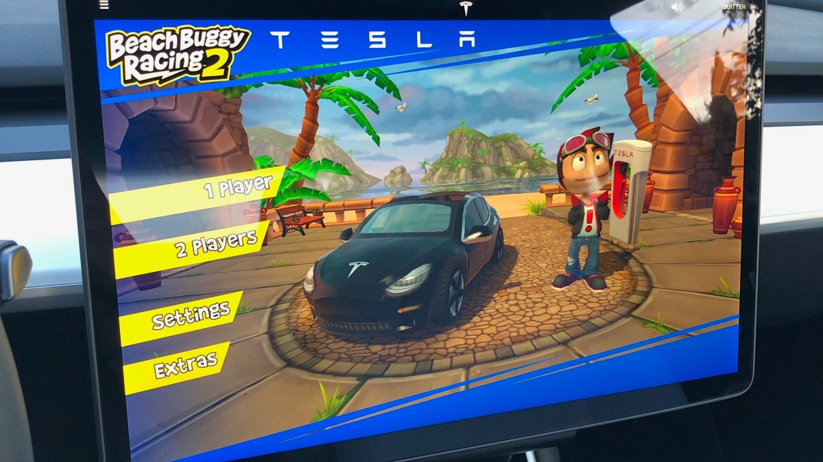 Beach Buggy Racing 2 pour Tesla // Source : Numerama Beach Buggy Racing 2 pour Tesla // Source : Numerama
