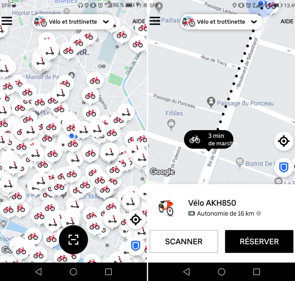 L'application Jump. // Source : Uber