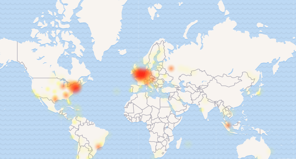Capture d'écran des pannes Instagram relevées par Downdetector // Source : downdetector.fr Capture d'écran des pannes Instagram relevées par Downdetector // Source : downdetector.fr