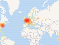 Capture d'écran des pannes Instagram relevées par Downdetector // Source : downdetector.fr