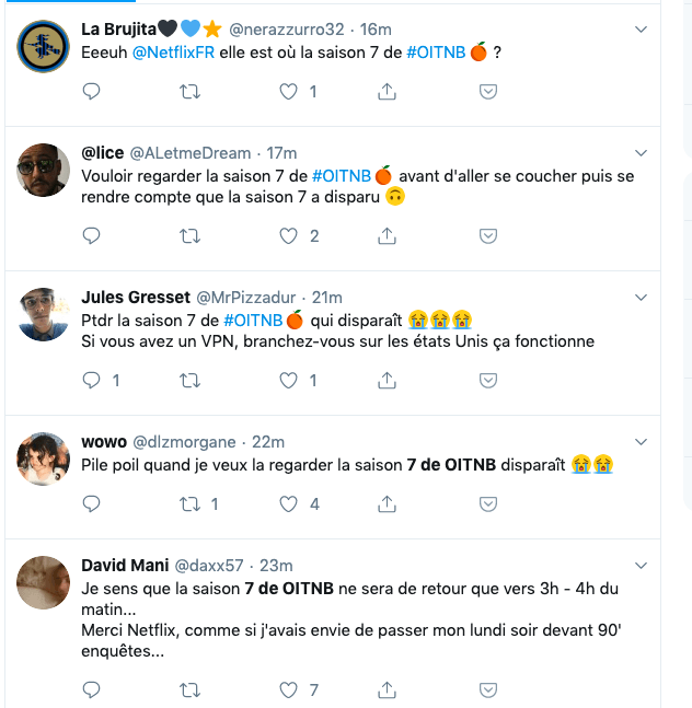 Les réactions sur Twitter ce 29 juillet au soir // Source : Twitter