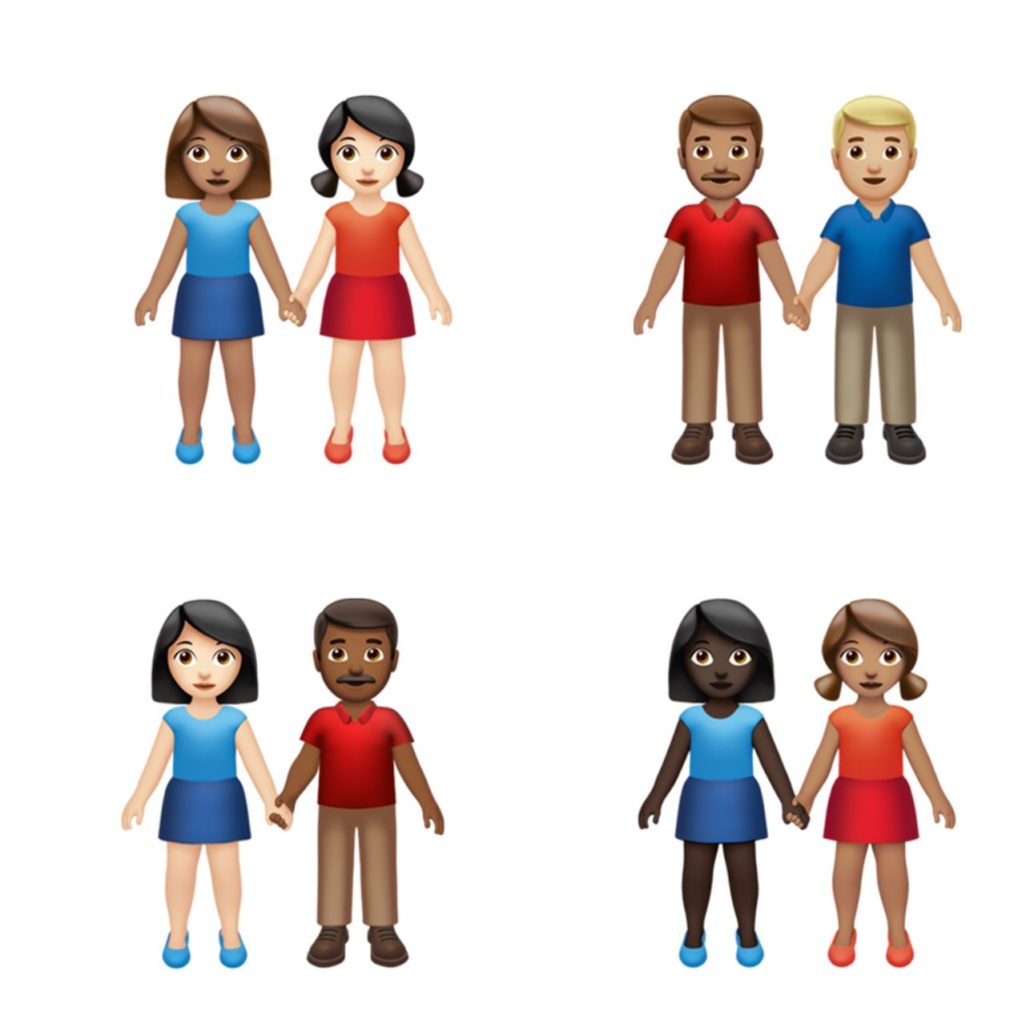 Les emojis « couple » d'iOS 13.  // Source : Apple
