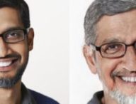 Sundar Pichai, le CEO de Google, blanchi par l'application. // Source : Montage Numerama