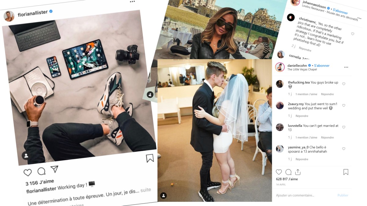 Les faux sur Instagram sont plus ou moins risqués. // Source : Captures d'écran Instagram Les faux sur Instagram sont plus ou moins risqués. // Source : Captures d'écran Instagram