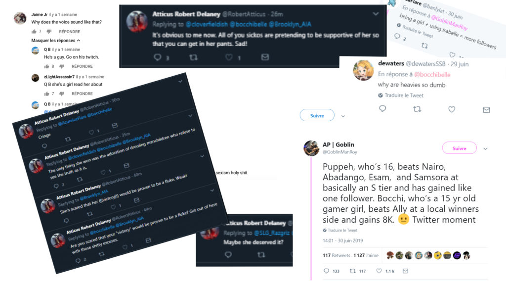 Des commentaires haineux à destination de Bocchi // Source : Montage Numerama / Captures d'écran Twitter Des commentaires haineux à destination de Bocchi // Source : Montage Numerama / Captures d'écran Twitter
