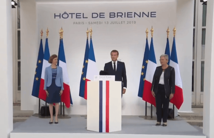 Emmanuel Macron a annoncé la création d'un Commandement de l'espace lors d'un discours à l'hôtel de Brienne, pour les célébrations du 14 juillet 2019. // Source : Capture Twitter / @Elysee Emmanuel Macron a annoncé la création d'un Commandement de l'espace lors d'un discours à l'hôtel de Brienne, pour les célébrations du 14 juillet 2019. // Source : Capture Twitter / @Elysee