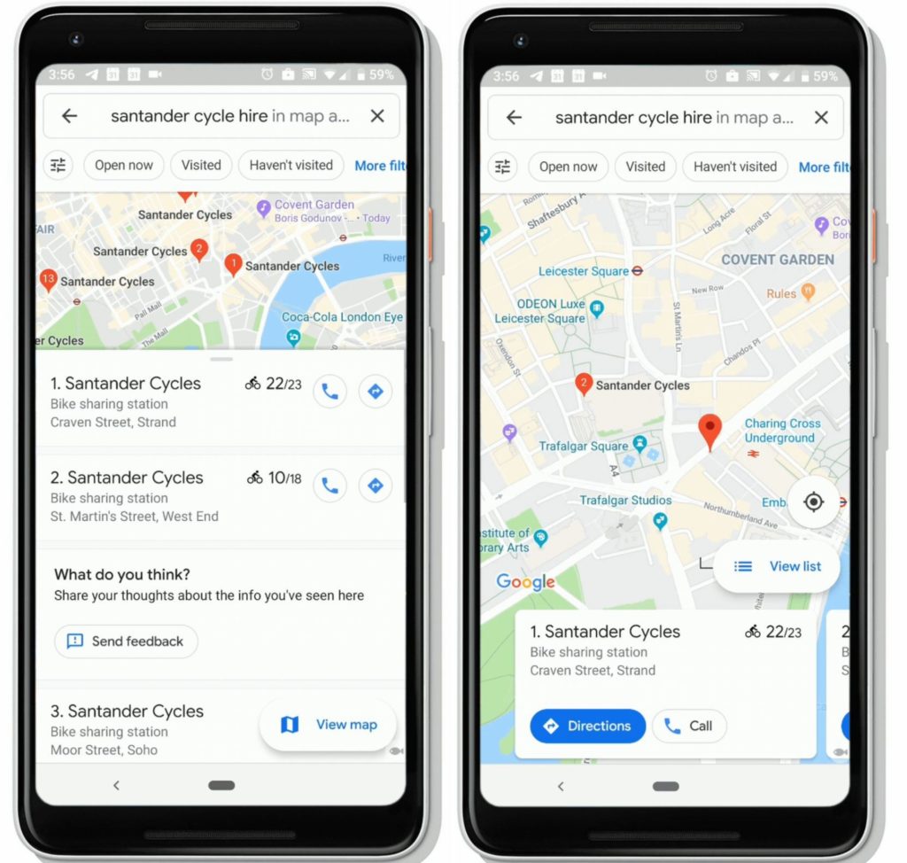 La nouvelle fonctionnalité de Google Maps. // Source : Google La nouvelle fonctionnalité de Google Maps. // Source : Google