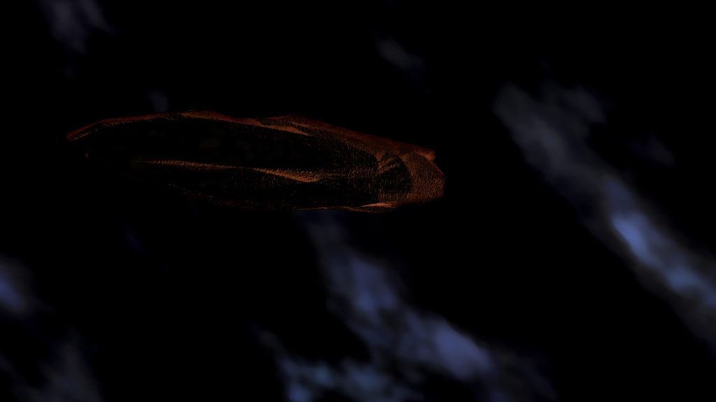 Une représentation d'Oumuamua. // Source : Flickr/CC/driver Photographer (photo recadrée) Une représentation d'Oumuamua. // Source : Flickr/CC/driver Photographer (photo recadrée)