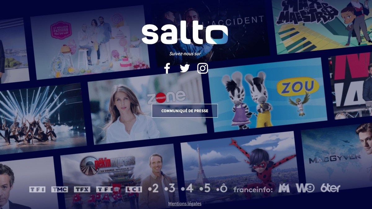 La page d'accueil de Salto.media // Source : Salto La page d'accueil de Salto.media // Source : Salto
