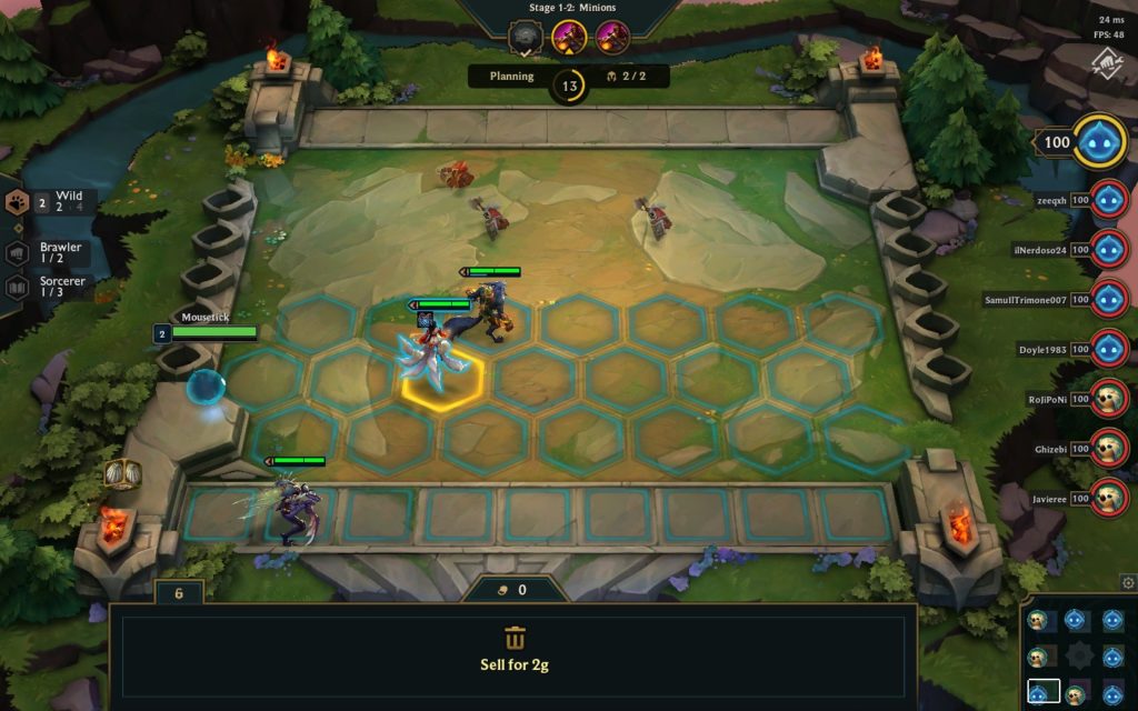 Un début de partie sur TeamFight Tactics