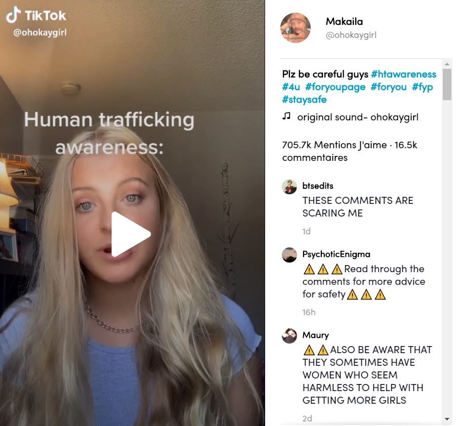 Extrait de la vidéo. // Source : TikTok / Makaila Extrait de la vidéo. // Source : TikTok / Makaila