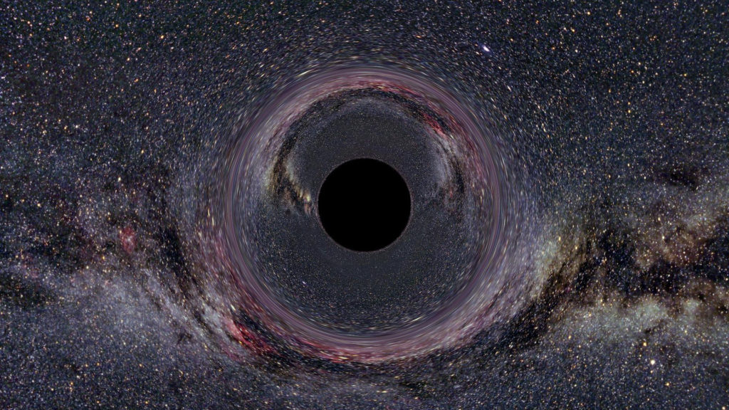 Un trou noir d'une dizaine de masses solaires et la Voie lactée. // Source : Wikimedia/CC/Ute Kraus, Institute of Physics, Universität Hildesheim, Space Time Travel (photo recadrée) Un trou noir d'une dizaine de masses solaires et la Voie lactée. // Source : Wikimedia/CC/Ute Kraus, Institute of Physics, Universität Hildesheim, Space Time Travel (photo recadrée)