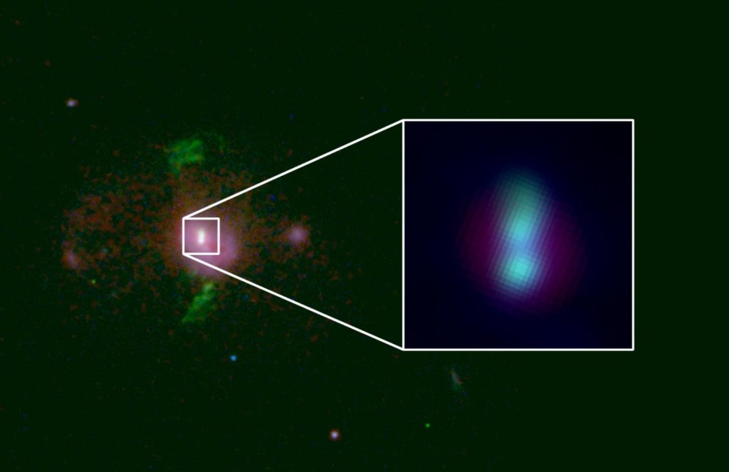 Le duo de trous noirs au cœur de cette galaxie. // Source : A.D. Goulding et al./Astrophysical Journal Letters 2019 Le duo de trous noirs au cœur de cette galaxie. // Source : A.D. Goulding et al./Astrophysical Journal Letters 2019