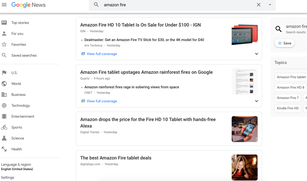 Capture Google News en zone "English" le 22 août 2019 Capture Google News en zone "English" le 22 août 2019
