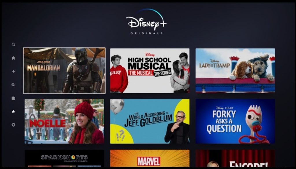 Un aperçu de l'interface de Disney+ // Source : Disney+ Un aperçu de l'interface de Disney+ // Source : Disney+