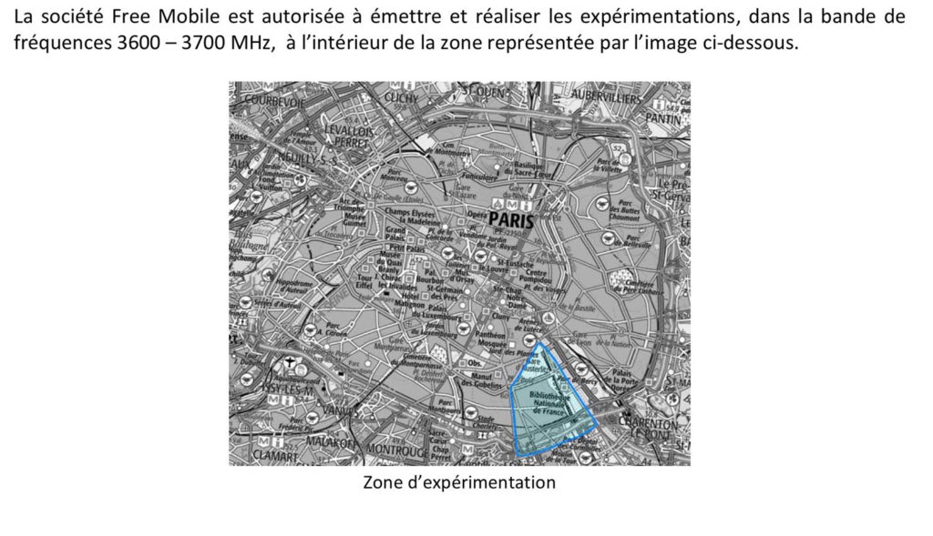 La zone d'expérimentation de Free à Paris. La zone d'expérimentation de Free à Paris.