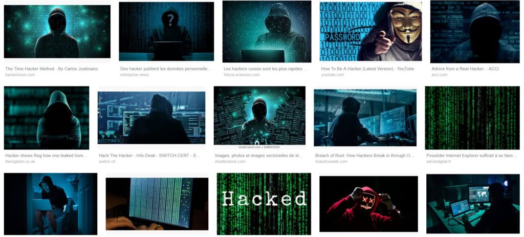 Google Images, lorsque l'on cherche "hacker" // Source : Capture d'écran Google Google Images, lorsque l'on cherche "hacker" // Source : Capture d'écran Google