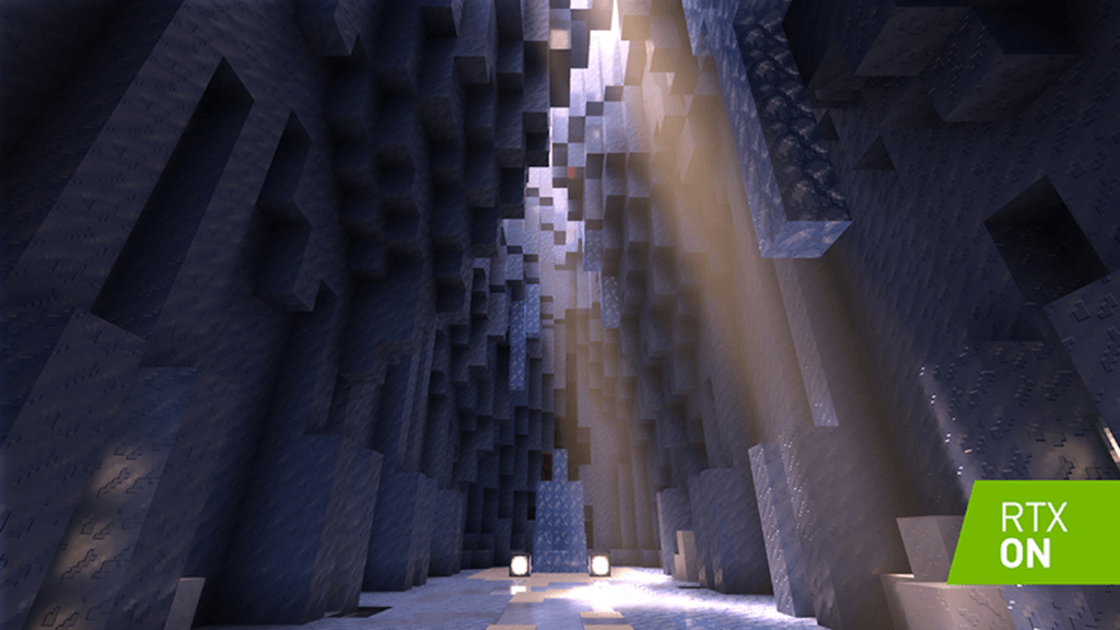 Minecraft avec ray tracing // Source : Nvidia Minecraft avec ray tracing // Source : Nvidia