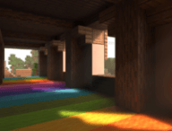 Minecraft avec ray tracing // Source : Nvidia Minecraft avec ray tracing // Source : Nvidia