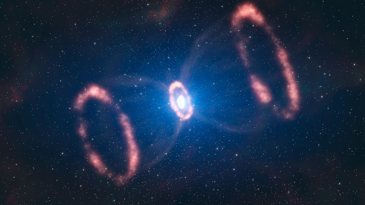 Vision d'artiste d'une supernova (en l'occurrence basée sur SN 1987A, observée par le téléscope ESO). // Source : ESO/L. Calçada Vision d'artiste d'une supernova (en l'occurrence basée sur SN 1987A, observée par le téléscope ESO). // Source : ESO/L. Calçada