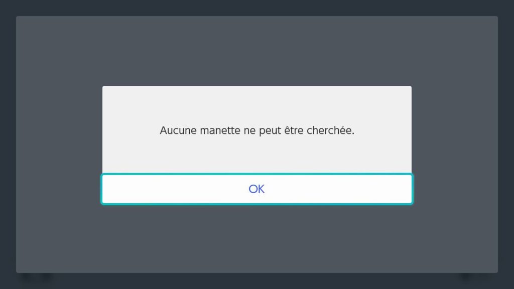 Capture d'écran de l'option "chercher des manettes" sur Switch Lite Capture d'écran de l'option "chercher des manettes" sur Switch Lite