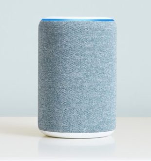 Une enceinte Amazon Echo. // Source : Amazon Une enceinte Amazon Echo. // Source : Amazon