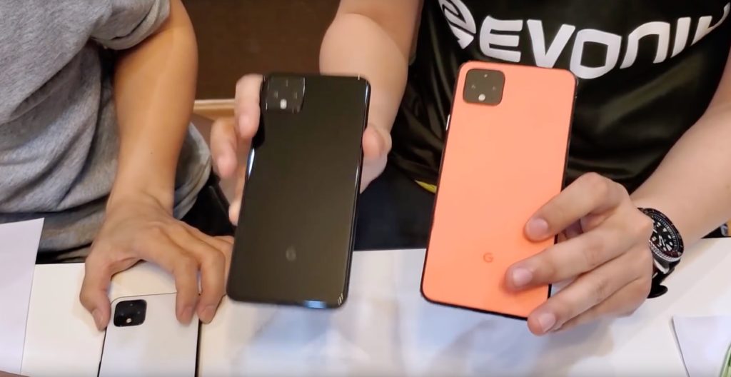 Les trois coloris du Google Pixel 4 XL // Source : Capture YouTube Les trois coloris du Google Pixel 4 XL // Source : Capture YouTube
