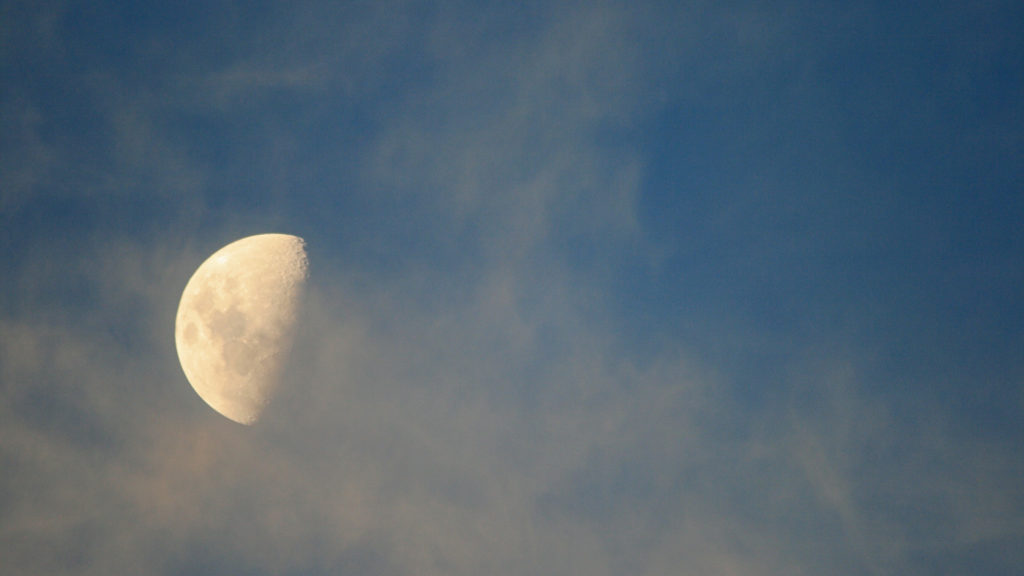 Une demi-lune. // Source : PublicDomainPictures.net (photo recadrée) Une demi-lune. // Source : PublicDomainPictures.net (photo recadrée)