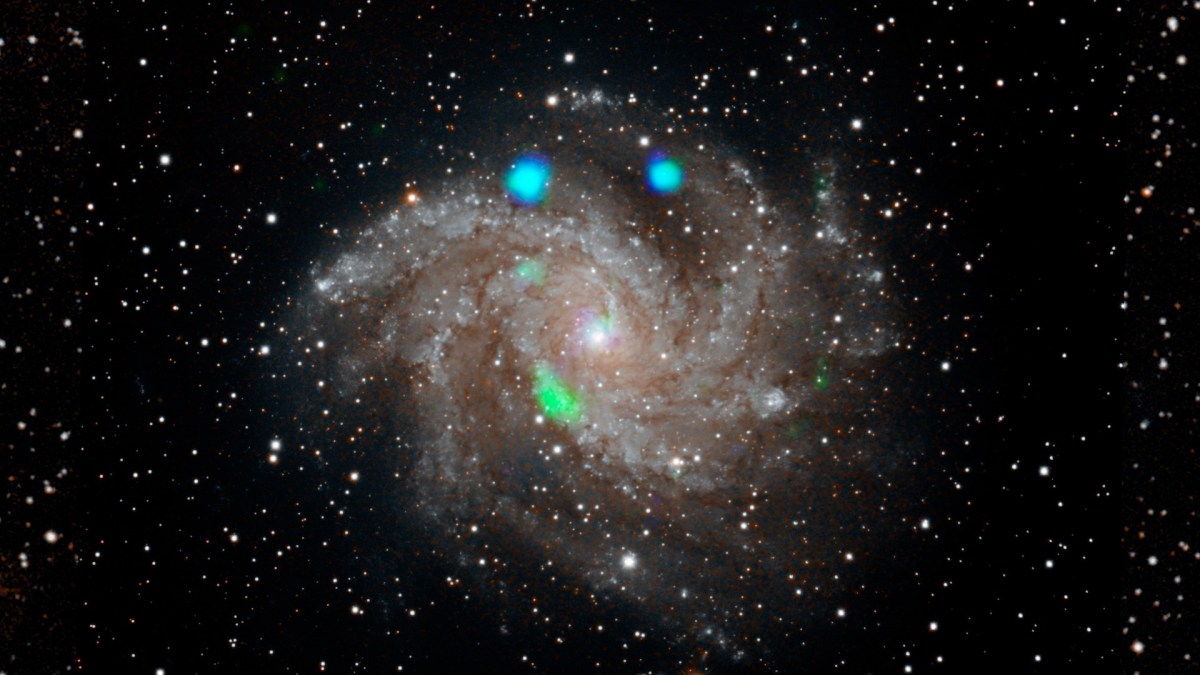 La galaxie NGC 6946, ou la galaxie du feu d'artifice. // Source : NASA/JPL-Caltech (photo recadrée) La galaxie NGC 6946, ou la galaxie du feu d'artifice. // Source : NASA/JPL-Caltech (photo recadrée)