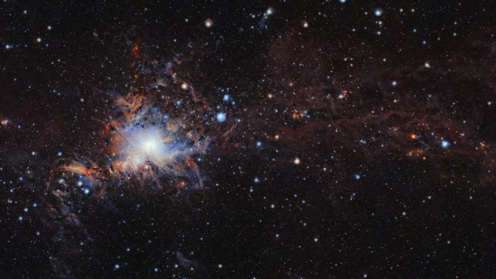 Le nuage moléculaire Orion A. // Source : ESO/VISION survey (photo recadrée) Le nuage moléculaire Orion A. // Source : ESO/VISION survey (photo recadrée)