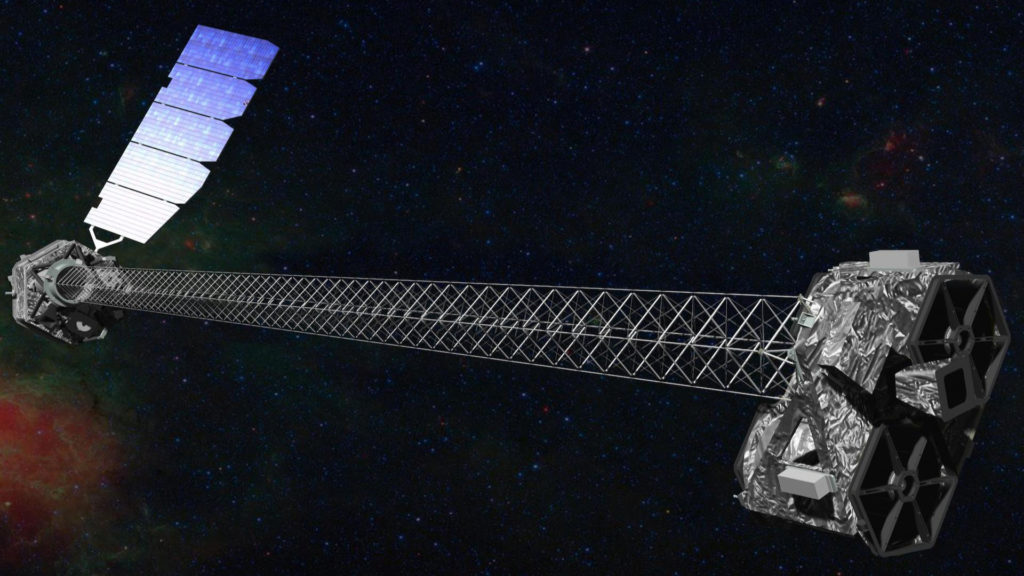Le NuSTAR. // Source : NASA/JPL-Caltech (photo recadrée) Le NuSTAR. // Source : NASA/JPL-Caltech (photo recadrée)
