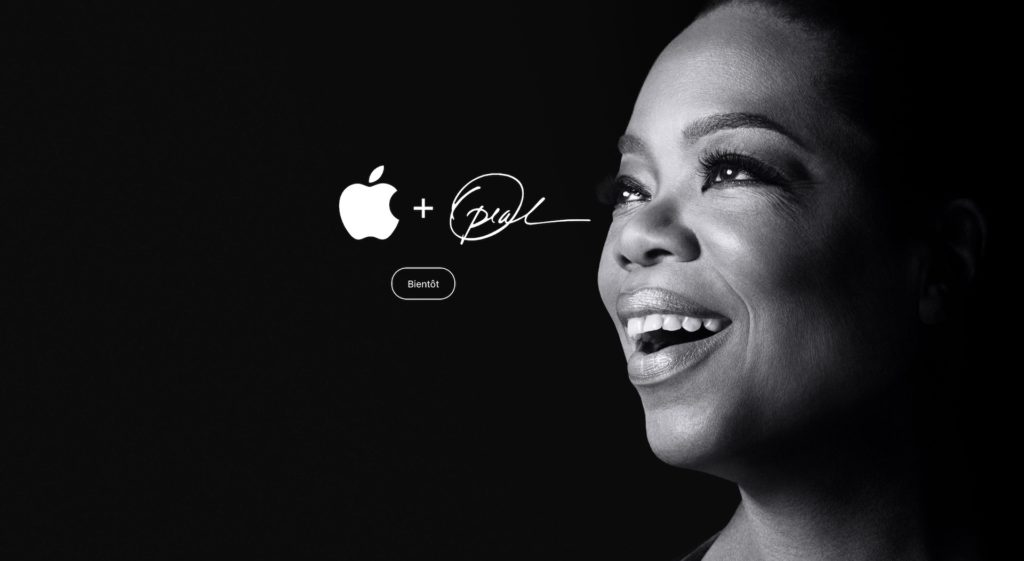 La pub pour Oprah Winfrey sur le site d'Apple TV+ en France // Source : Apple La pub pour Oprah Winfrey sur le site d'Apple TV+ en France // Source : Apple