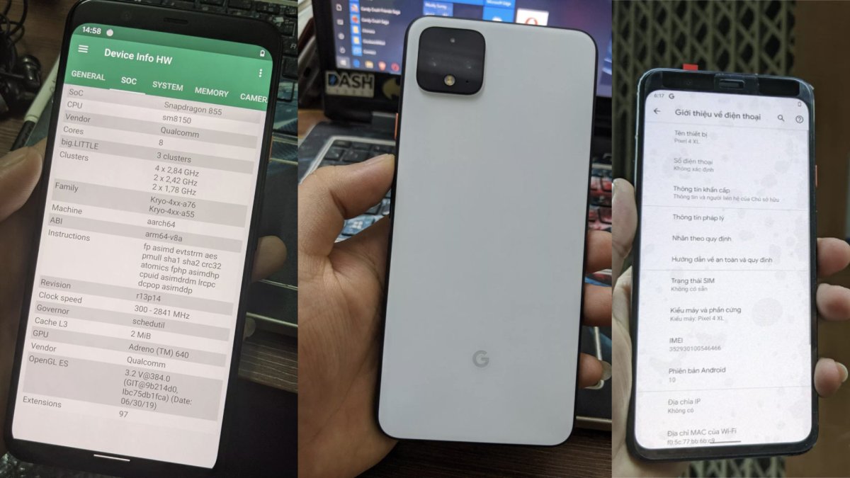 3 vues du Pixel 4 XL // Source : D Mobile Store pour The Verge 3 vues du Pixel 4 XL // Source : D Mobile Store pour The Verge