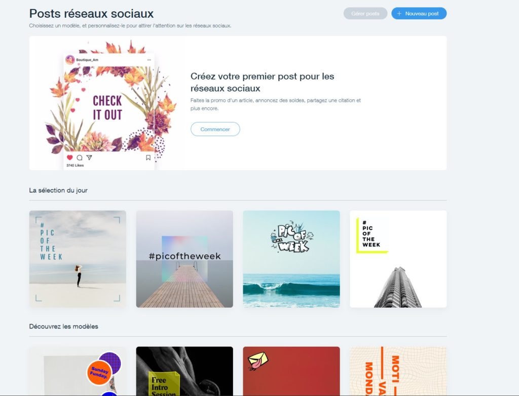 En manque d'inspiration pour vos posts de réseaux sociaux ? Wix proprose un outil d'édition d'images inspirantes pour engager sa communauté. En manque d'inspiration pour vos posts de réseaux sociaux ? Wix proprose un outil d'édition d'images inspirantes pour engager sa communauté.