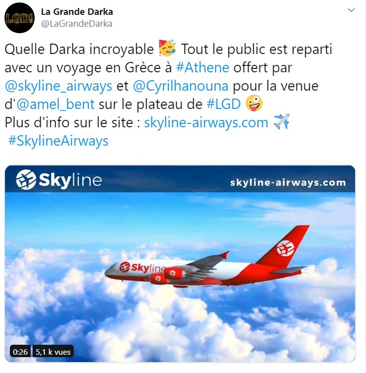 La Grande Darka s'est félicitée de ce partenariat sur Twitter. // Source : Capture d'écran Numerama / Twitter La Grande Darka s'est félicitée de ce partenariat sur Twitter. // Source : Capture d'écran Numerama / Twitter