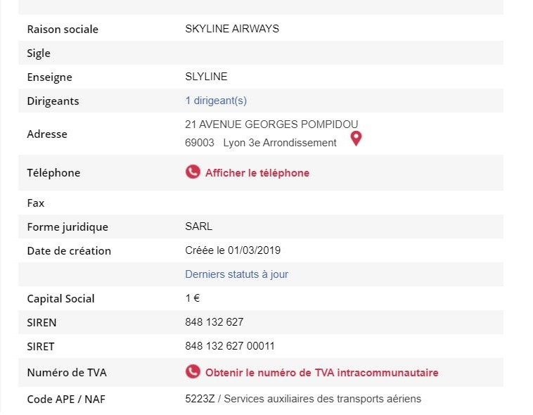 La société est bien enregistrée. // Source : Capture d'écran Numerama / societe.com La société est bien enregistrée. // Source : Capture d'écran Numerama / societe.com