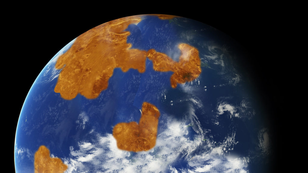 Une représentation de Vénus avec de l'eau à sa surface. // Source : Nasa (photo recadrée) Une représentation de Vénus avec de l'eau à sa surface. // Source : Nasa (photo recadrée)