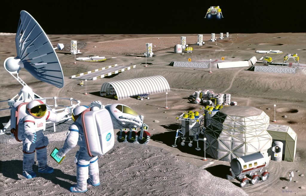 Le projet pour les années 2020 est d'installer une base lunaire. Cela pose la question de la préservation de l'environnement lunaire. // Source : NASA/SAIC/Pat Rawlings Le projet pour les années 2020 est d'installer une base lunaire. Cela pose la question de la préservation de l'environnement lunaire. // Source : NASA/SAIC/Pat Rawlings