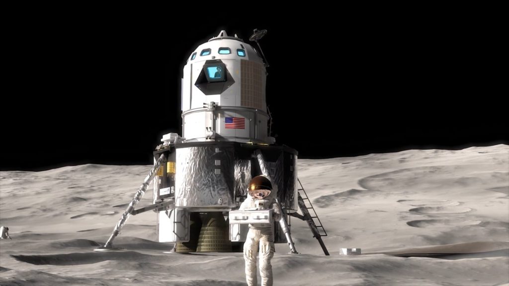 Concept art du projet d'atterrisseur lunaire de la société Lockheed Martin. // Source : Lockheed Martin Space Concept art du projet d'atterrisseur lunaire de la société Lockheed Martin. // Source : Lockheed Martin Space
