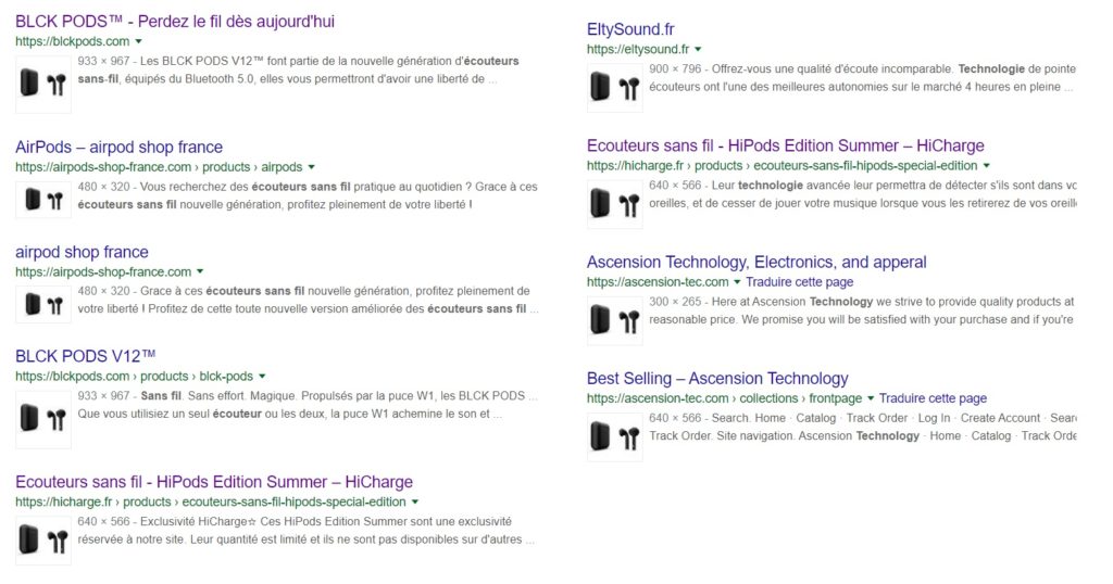 Après une recherche Google. // Source : Capture d'écran Google / Numerama