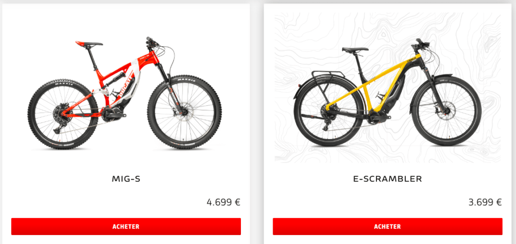 Les e-bikes de Ducati // Source : Ducati Les e-bikes de Ducati // Source : Ducati