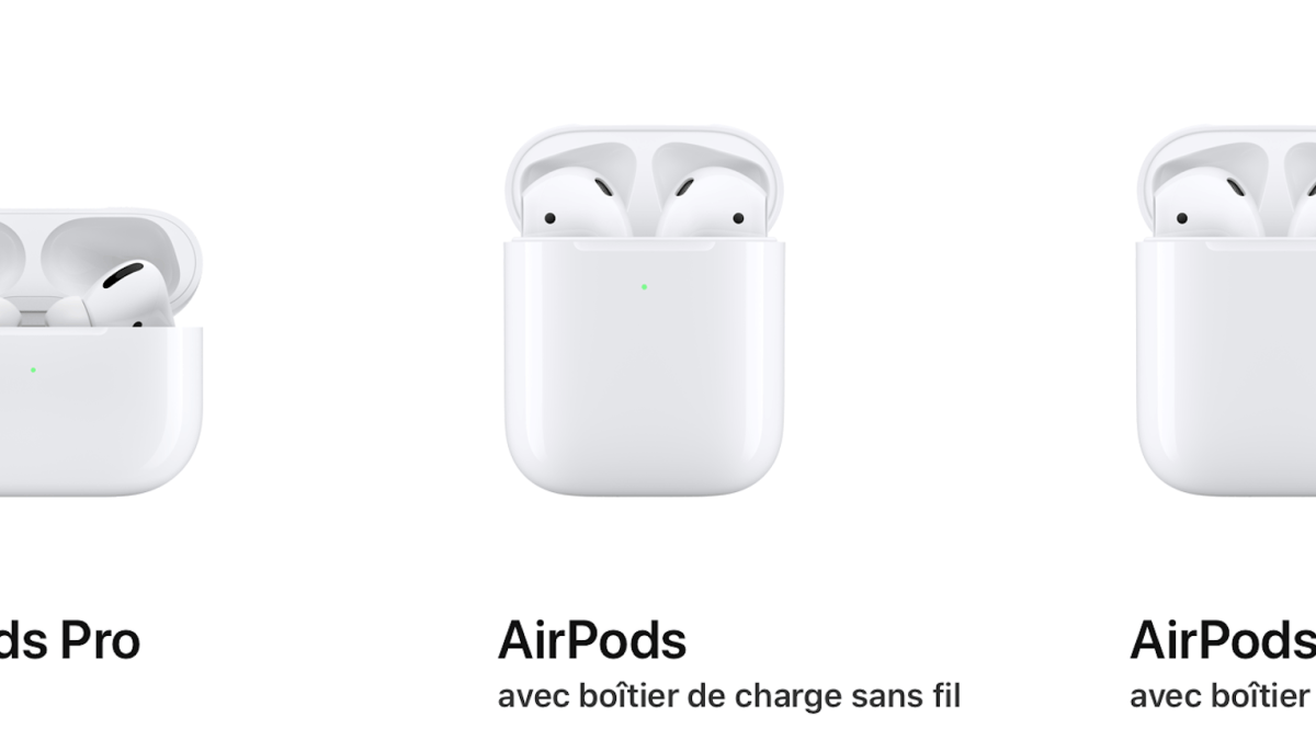 Gamme Apple AirPods // Source : Apple Gamme Apple AirPods // Source : Apple