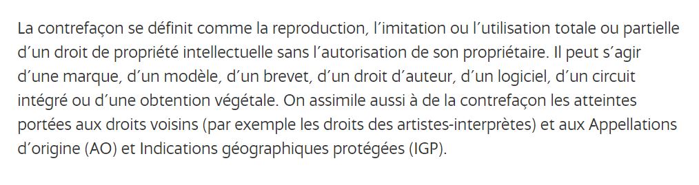 La définition donnée par l'INPI. // Source : INPI