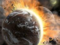 La collision entre deux exoplanètes rocheuses. // Source : NASA/SOFIA/Lynette Cook (photo recadrée) La collision entre deux exoplanètes rocheuses. // Source : NASA/SOFIA/Lynette Cook (photo recadrée)
