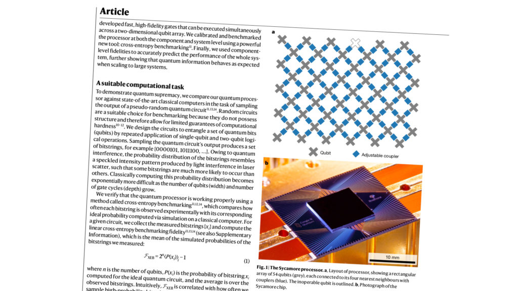 L'article publié par l'équipe de Google dans Nature. // Source : Capture d'écran Nature L'article publié par l'équipe de Google dans Nature. // Source : Capture d'écran Nature