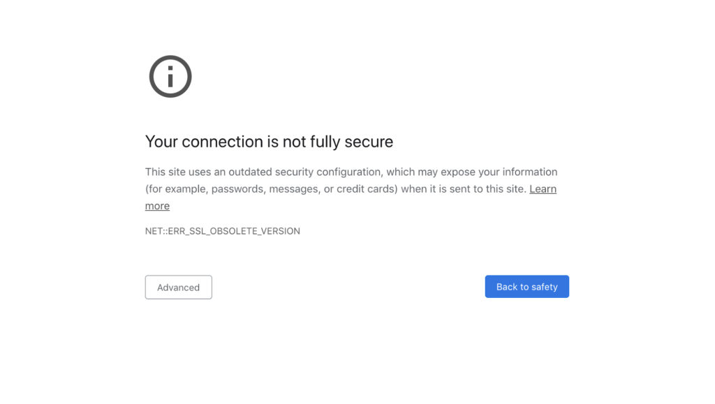 Google Chrome TLS blocage Google Chrome TLS blocage