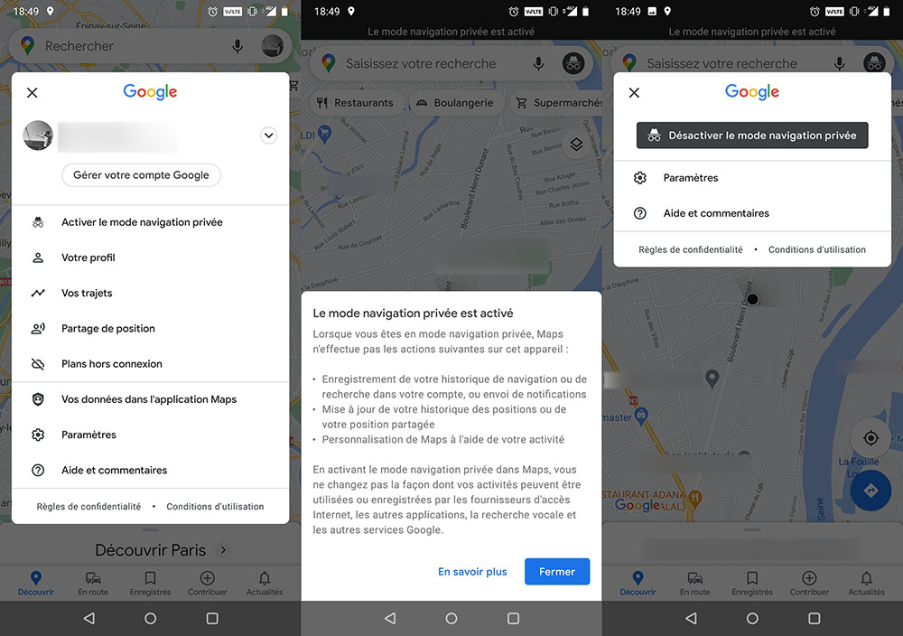 Google Maps incognito Google Maps incognito