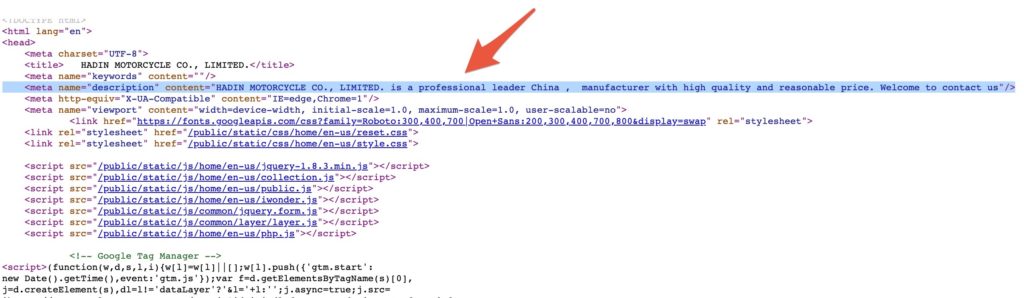 Le code source de la page en cache du site de Hadin Le code source de la page en cache du site de Hadin