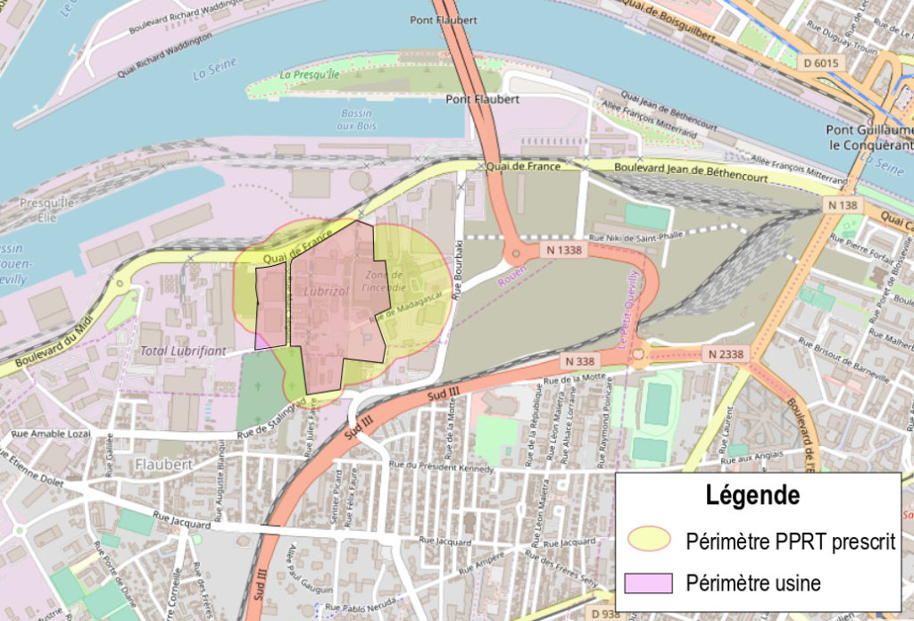 Carte du périmètre de l'usine, avec localisation de l'incendie. Carte du périmètre de l'usine, avec localisation de l'incendie.